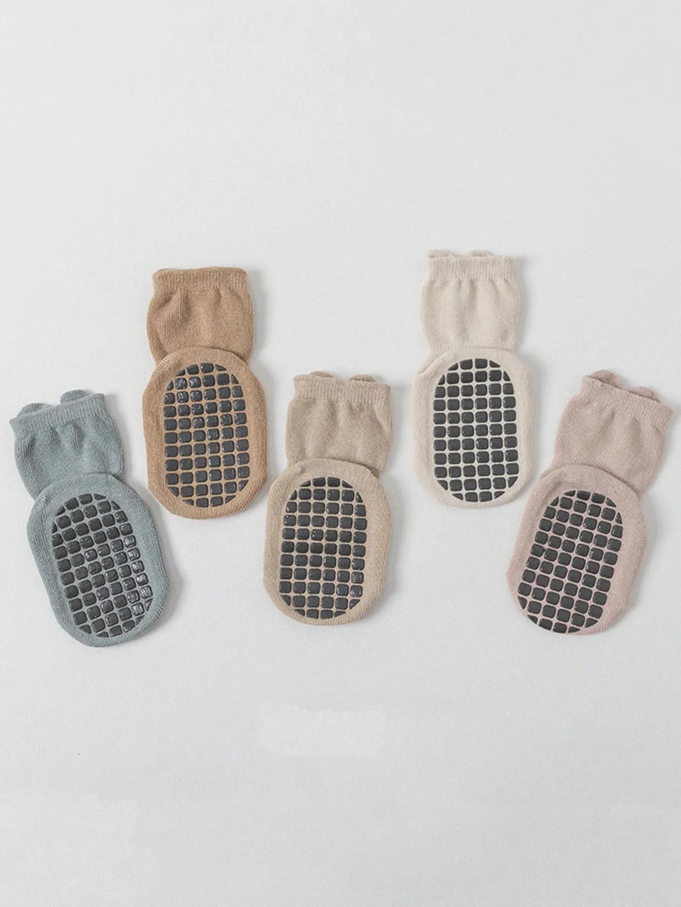 5 paires de chaussettes de sol pour bébé, toutes saisons, antidérapantes, pour enfants en bas âge, f