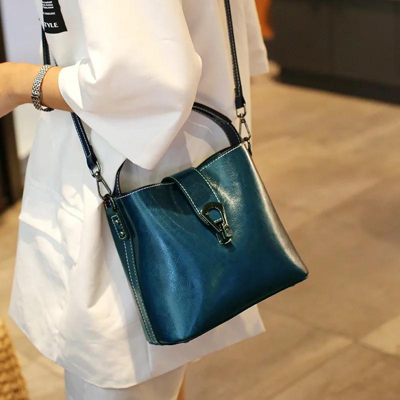 Sac à main polyvalent en cuir de vache véritable pour femmes, sacoche à épaule simple, décontracté, 