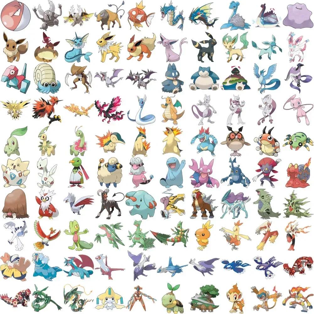 100/200 pièces mignon Pikachu Pokemon autocollants Kawaii ordinateur portable téléphone autocollants