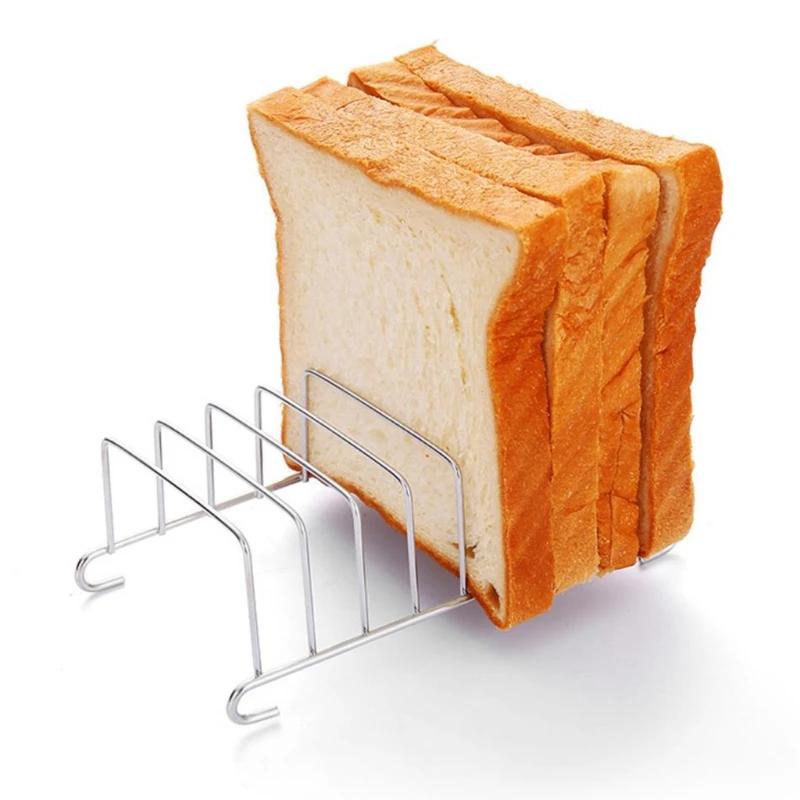 Support à pain grillé et à pain en acier inoxydable, outil d'affichage alimentaire rectangulaire à 8