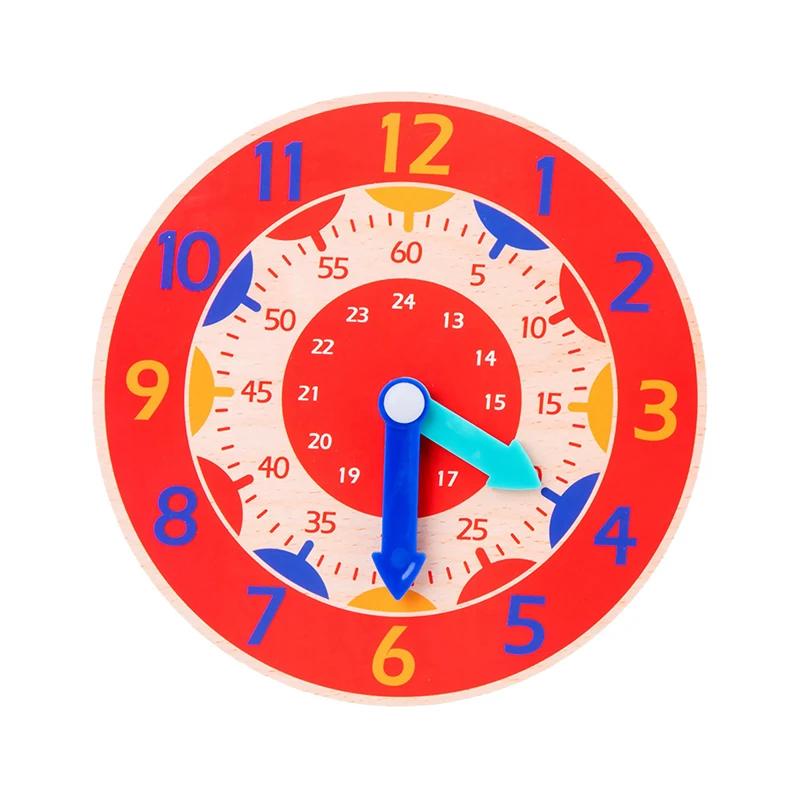 Horloge en bois Montessori pour enfants, jouets d'apprentissage du temps, outils pédagogiques, jouet