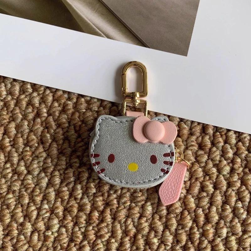 Porte-clés HelloKitty Manga personnalisé en cuir, pendentif pour sac, accessoires de mode, cadeau d'