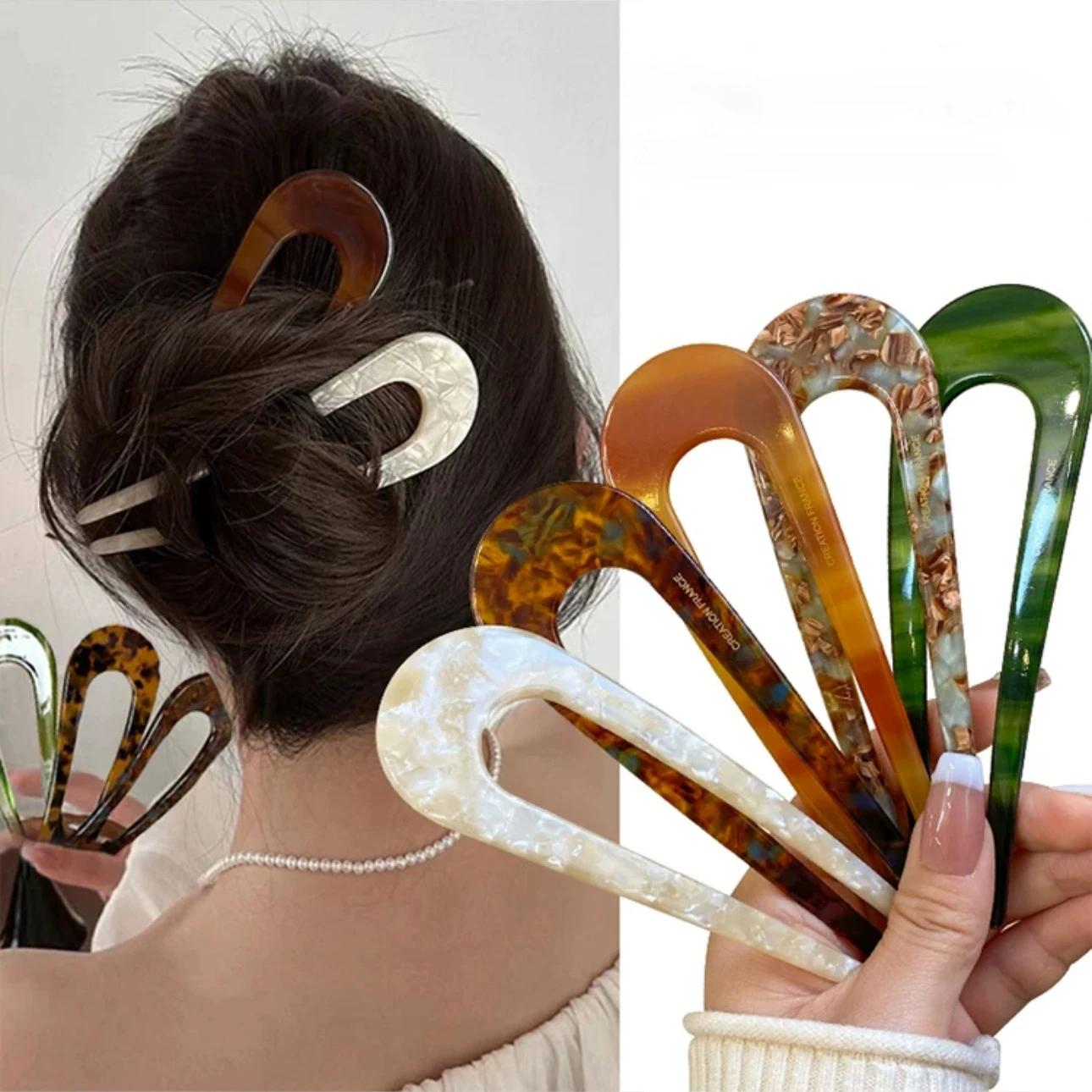 Styles français fourchettes à cheveux bâtons de cheveux acide acétique en forme de U épingles à chev