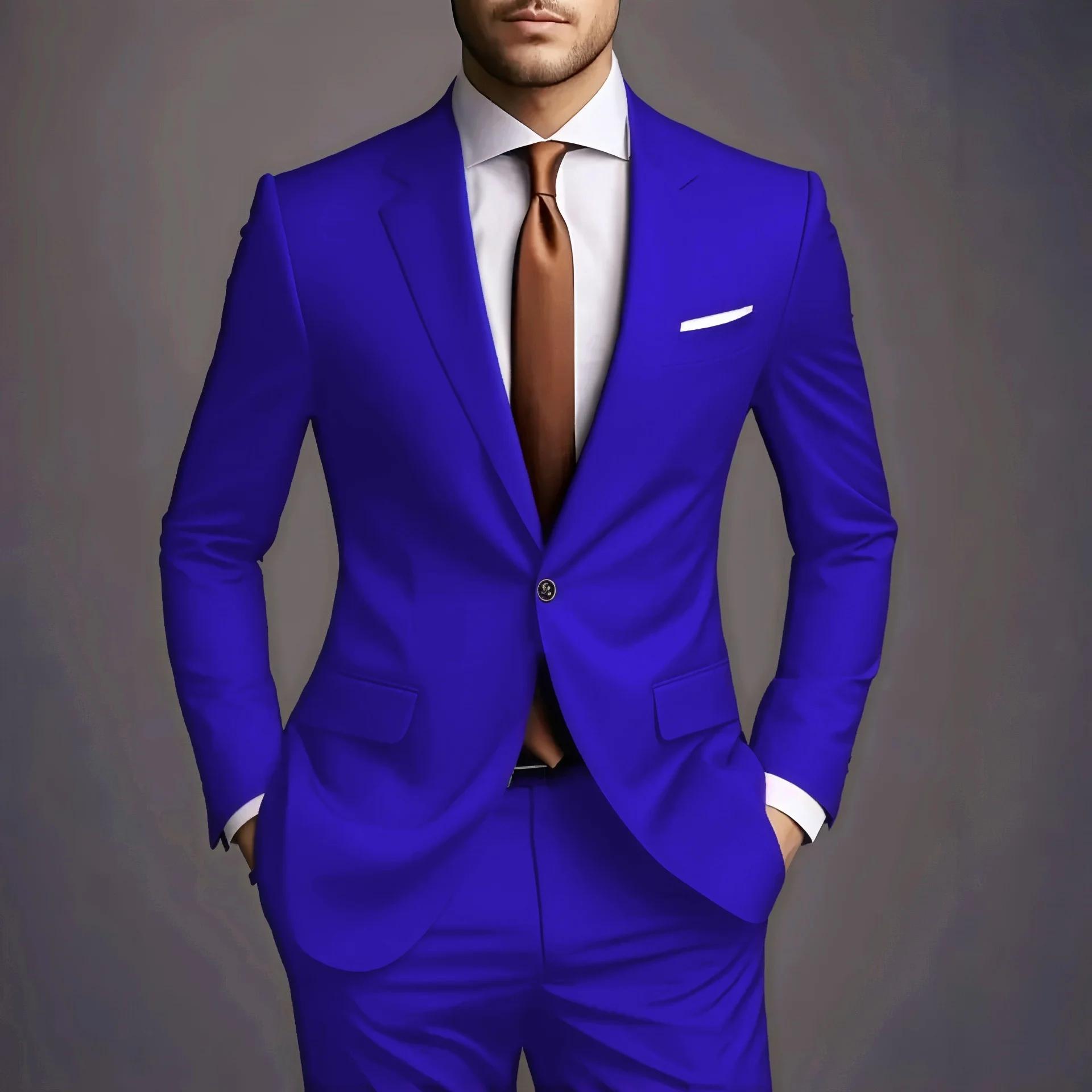 Nouveauté 2026 : Costume de Luxe Élégant pour Homme, Ensemble 2 Pièces, Style Coréen Tendance, Coupe