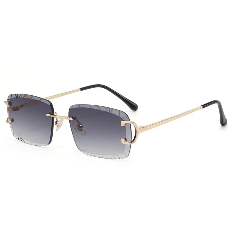 Lunettes carrées sans monture, tendance, en métal, de haute qualité, pour hommes et femmes, lunettes