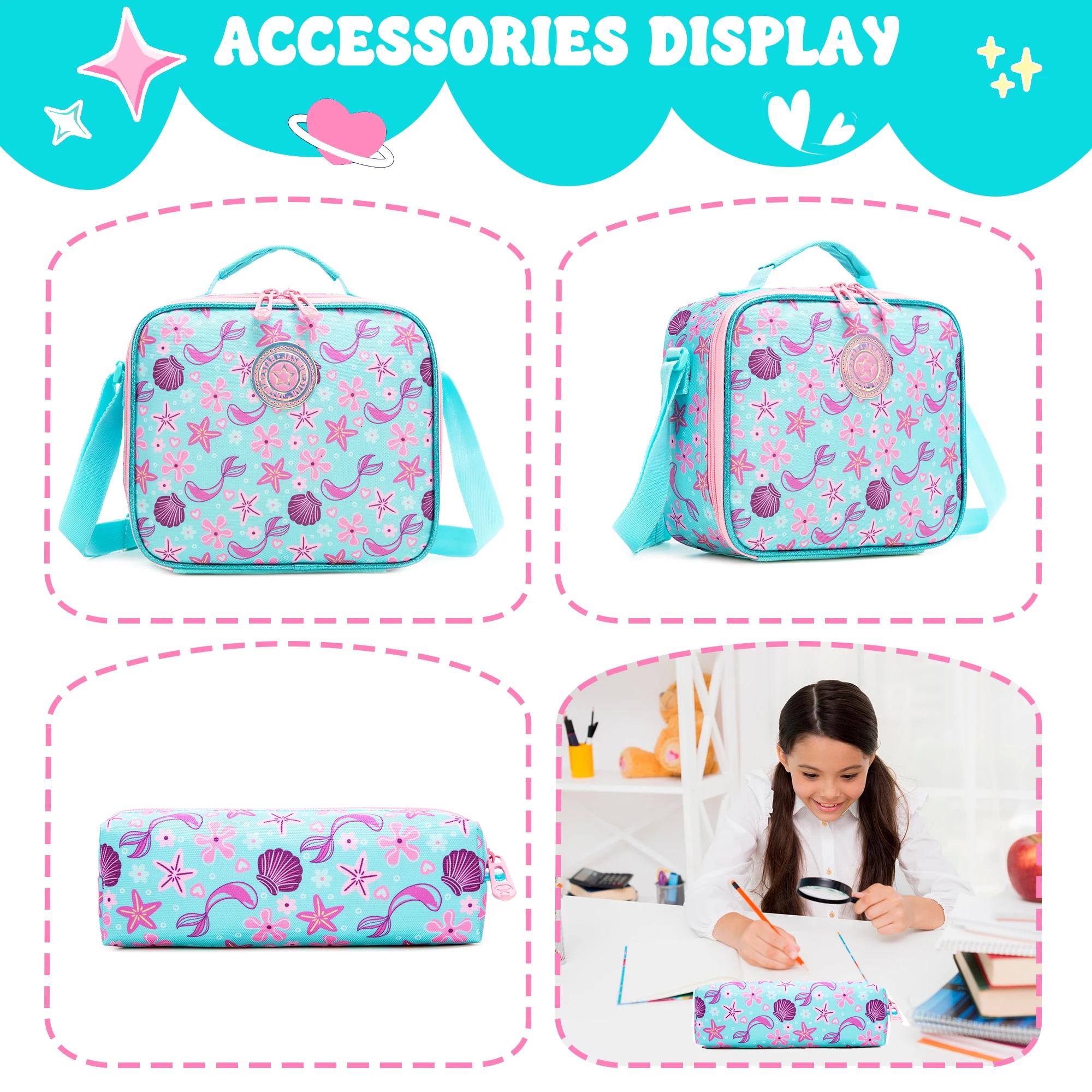 Sacs à dos scolaires Meetbelify pour filles et garçons, sac à dos avec sac à déjeuner pour les élève