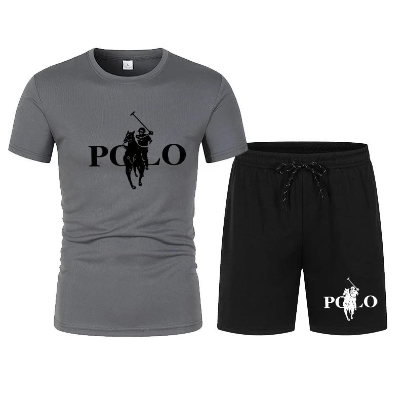 Ensemble de sport décontracté tendance été 2026 pour homme, t-shirt en maille style urbain