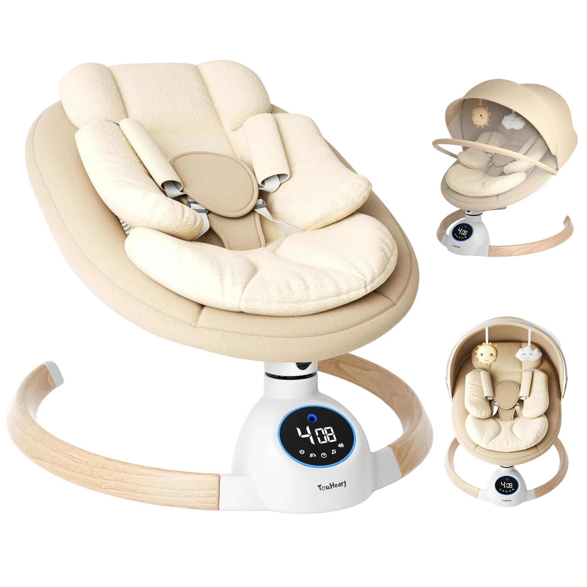 Balançoire électrique pour bébé TouHeart, transat pour nourrisson avec Bluetooth et télécommande, 5 
