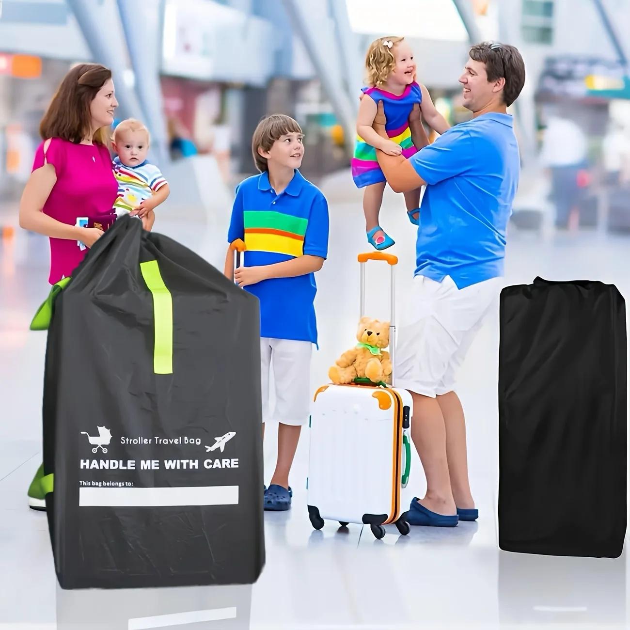 Housse de poussette extra large pour avion - Sac de rangement robuste avec rembourrage, ajustement u