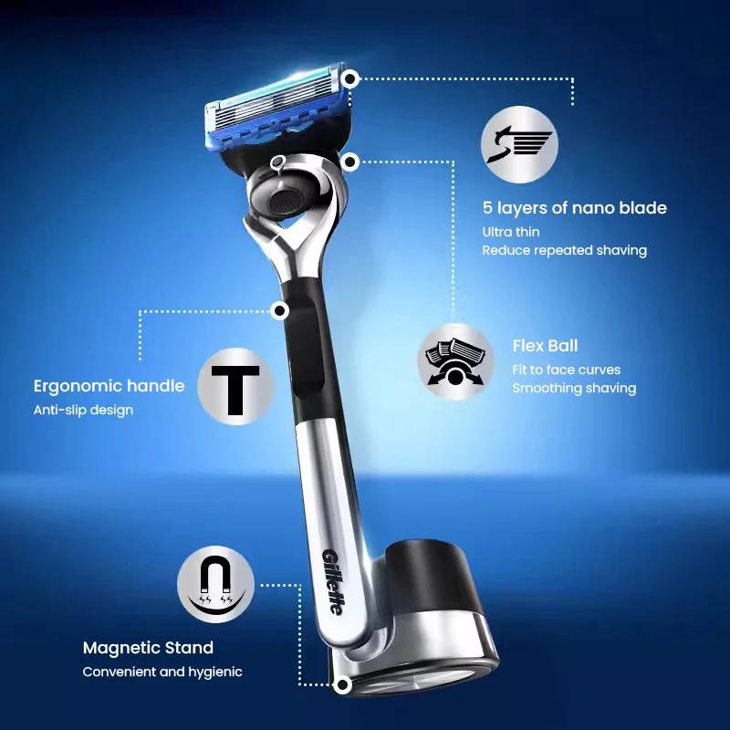 Gillette Razor Fusion 5 ProGlide Premiul Edition Flex Ball Tech Rasoir pour hommes avec lame de coup