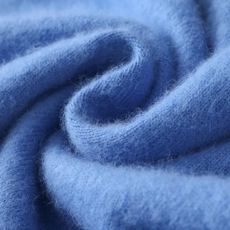 Pull à col roulé en cachemire de vison pour homme, ample, tricoté, grande taille, garde au chaud, au