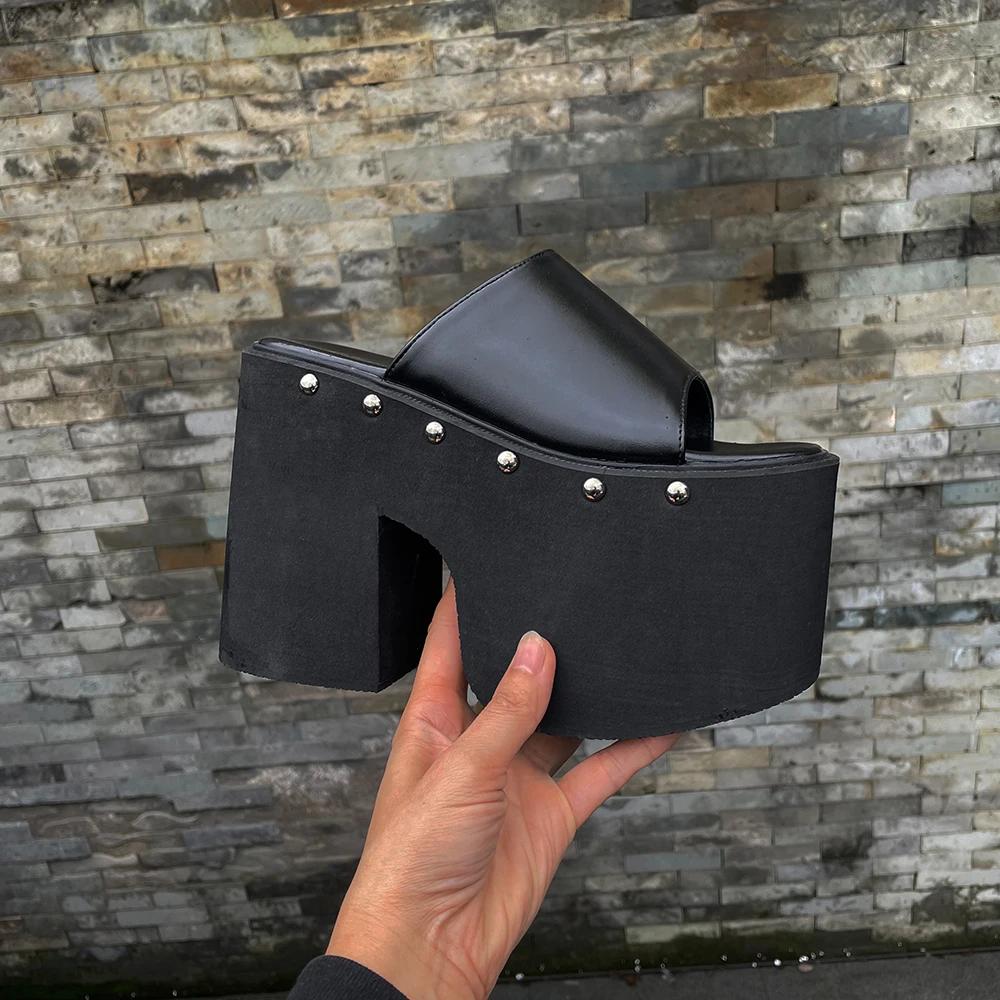 Gdgydh-Sandales à talons compensés pour femmes, style européen et américain, semelle optique, pantou