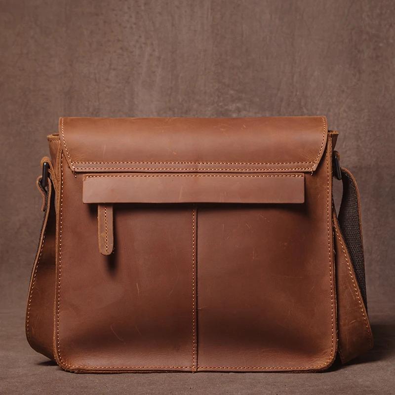 GURO marque de luxe en cuir véritable sac à bandoulière hommes Crazy Horse peau de vache sac de mess