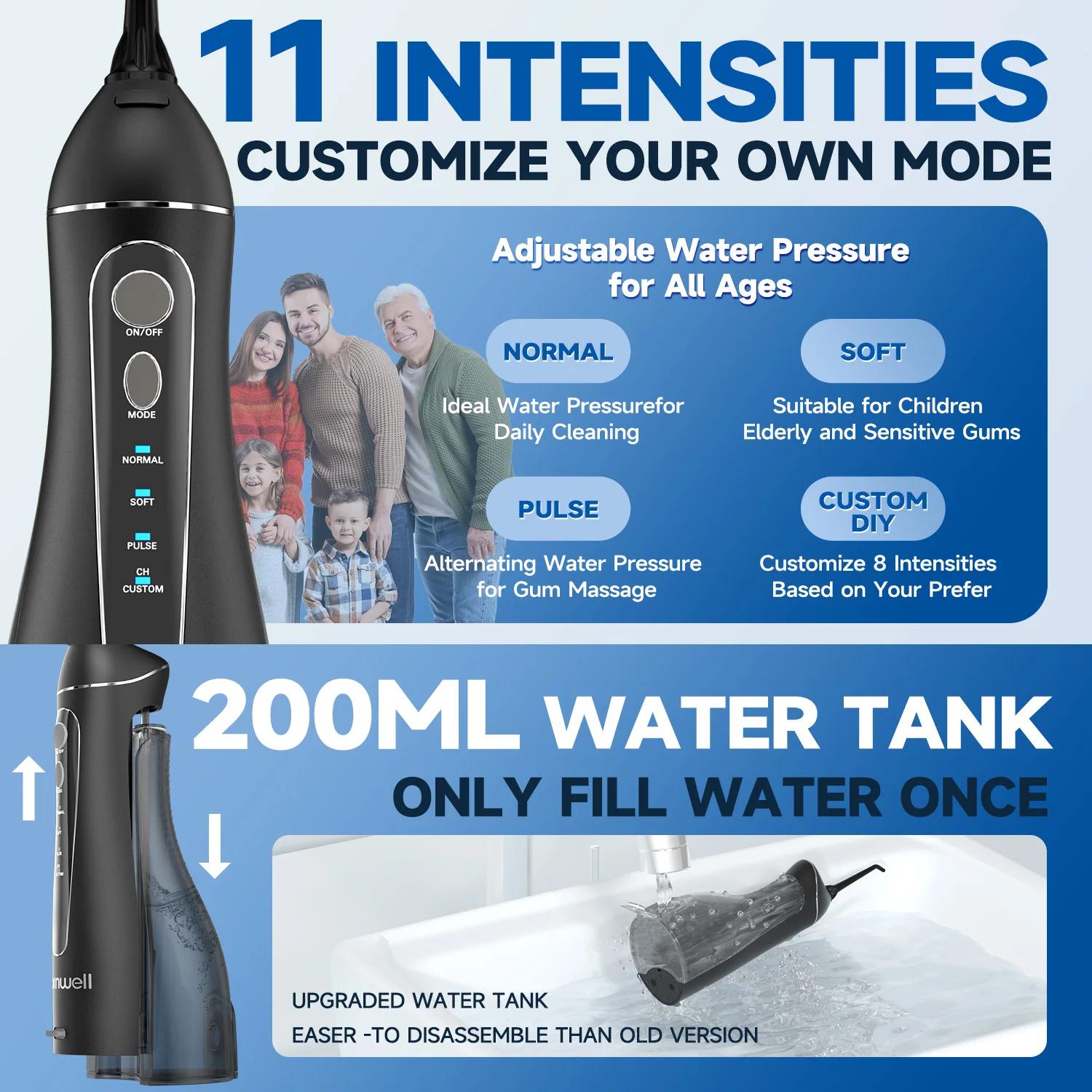 Fil dentaire Portable F18, 4 Modes, Rechargeable par USB, 4 buses, Jet d'eau Oral, réservoir d'eau d