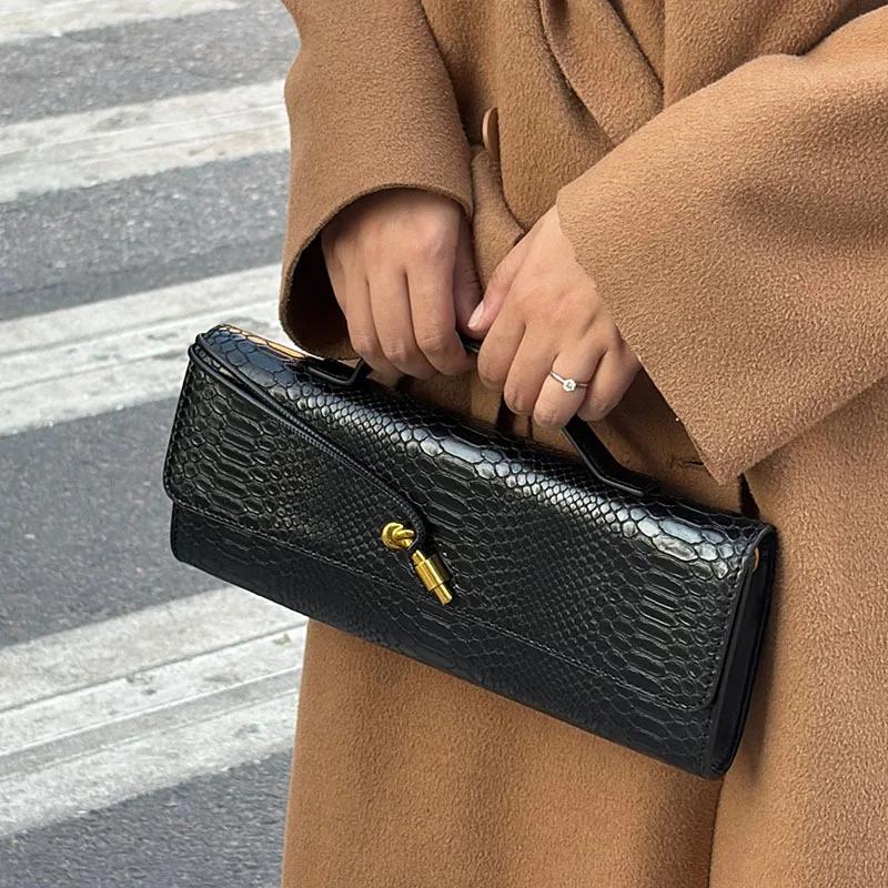 Sac à main de grande capacité pour femmes, sac carré à motif Crocodile, sacoche à bandoulière, fourr