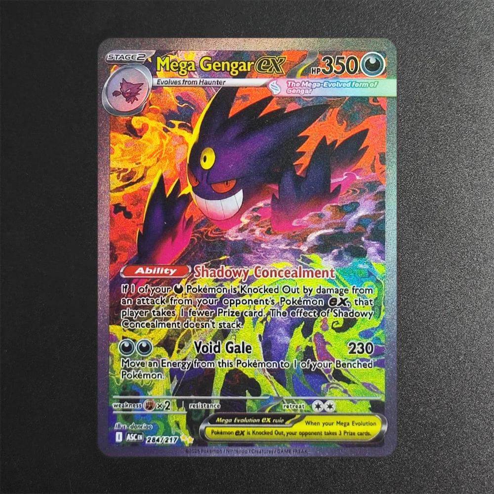 Carte Pokémon Proxy 2025 EN MEGA Gengar EX ASC 284-217 SAR Super Rare, Carte de Collection Unique, C