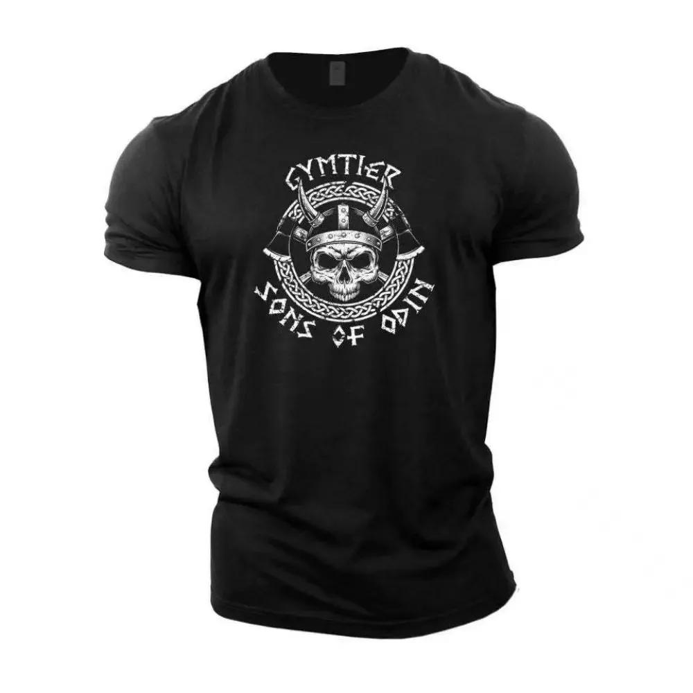 T-shirt col rond pour hommes, respirant et confortable, à la mode, pour entraînement musculaire, let