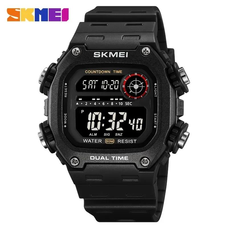SKMEI 2126 montres de sport pour hommes étanche chronomètre alarme LED affichage numérique compte à