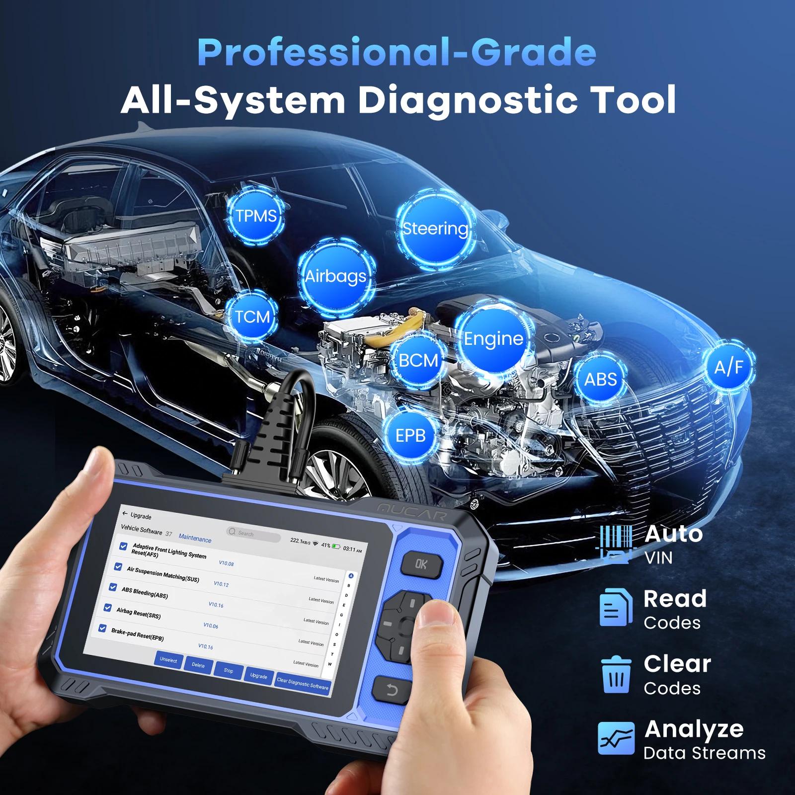 Outil de diagnostic OBD2 MUCAR 682 assisté par l'IA, diagnostic complet du système de niveau OE, 20 