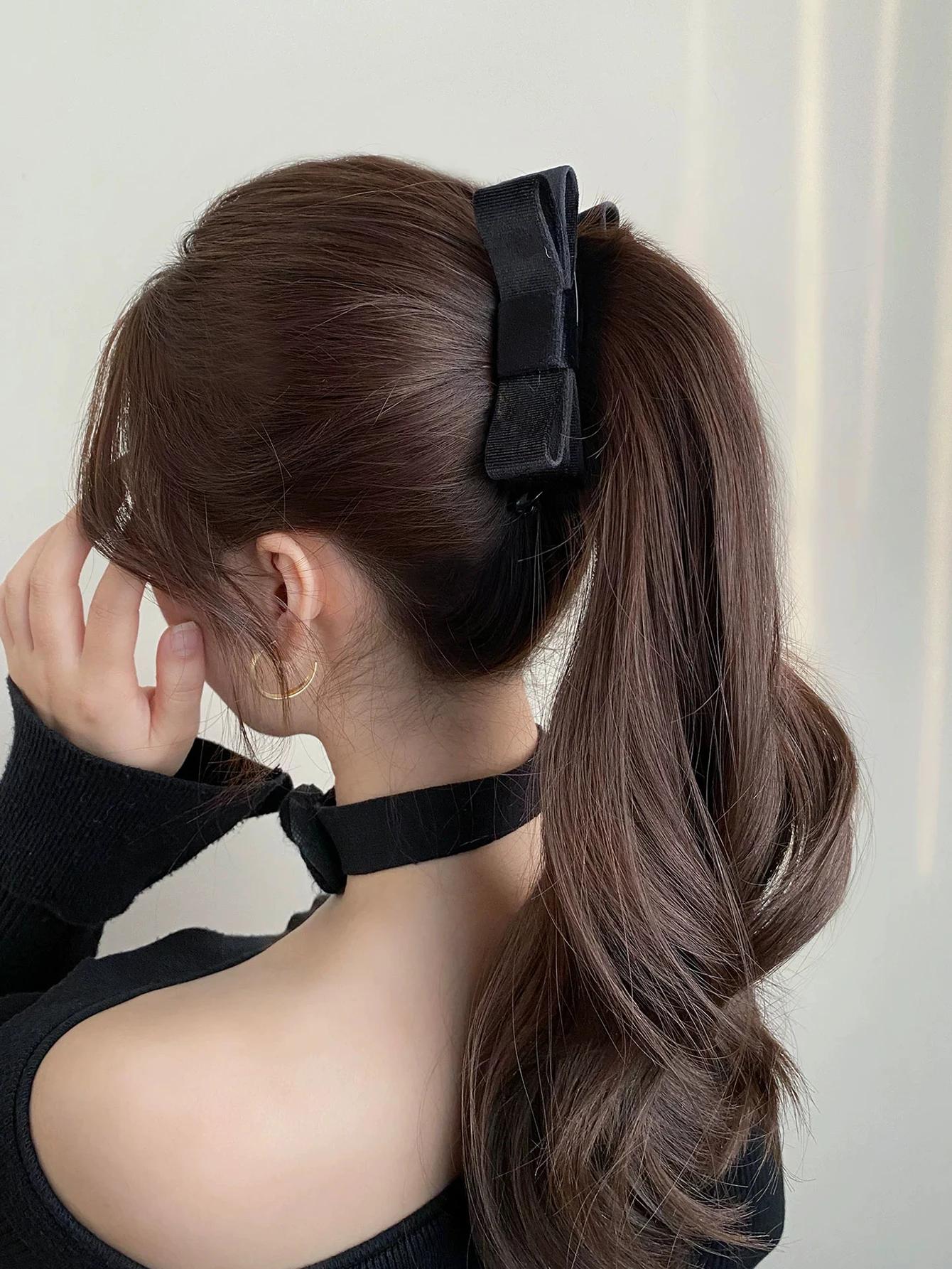 Lystrfac nouvelle couleur unie mode tissu arc banane pinces à cheveux épingle à cheveux pour les fem