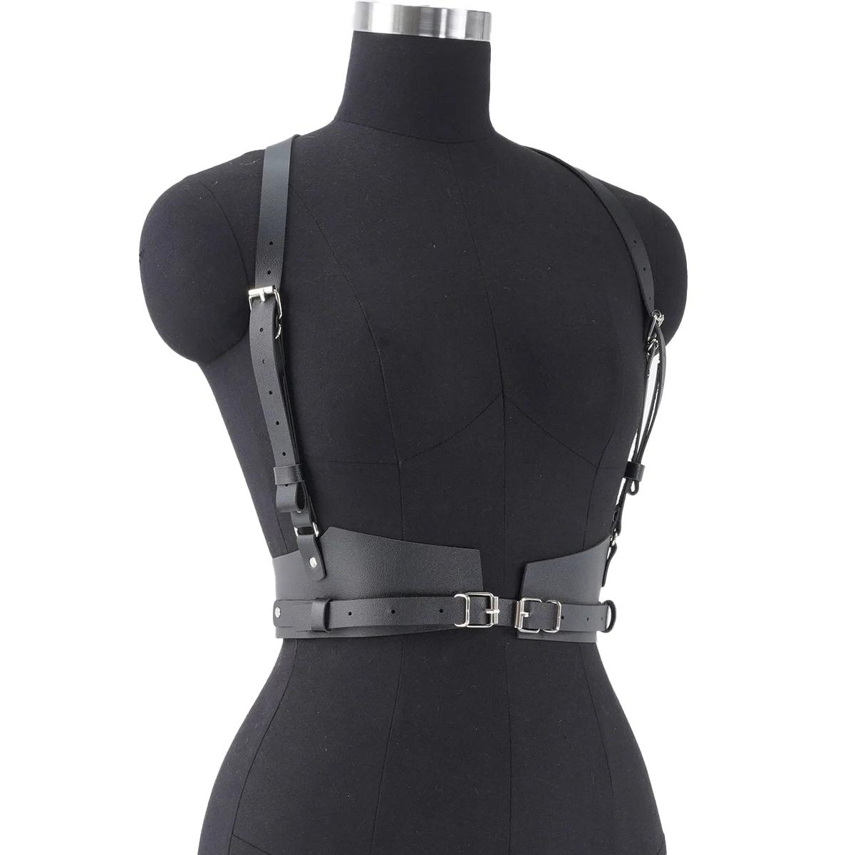 Ceinture décorative Punk pour femmes, Style de rue, ceinture à bretelles réglable, harnais Corset, a