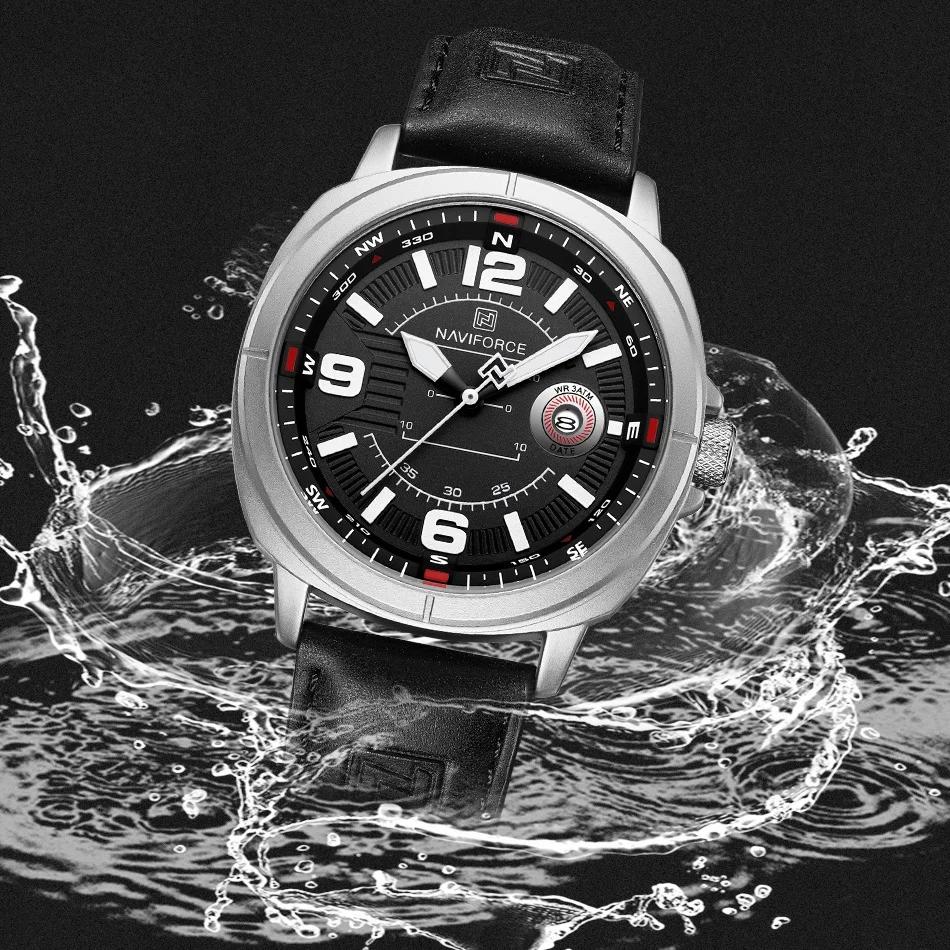 NAVIFORCE marque hommes montre à Quartz de haute qualité bracelet en polyuréthane calendrier mâle mo