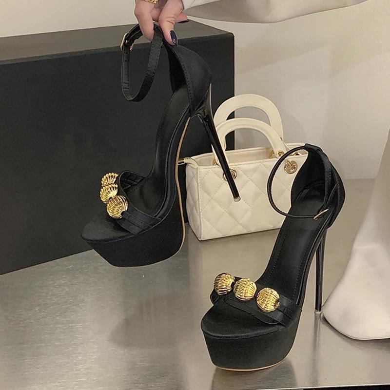 Liyke – sandales d'été à talons super hauts de 16CM pour femmes, chaussures de soirée à bout ouvert 