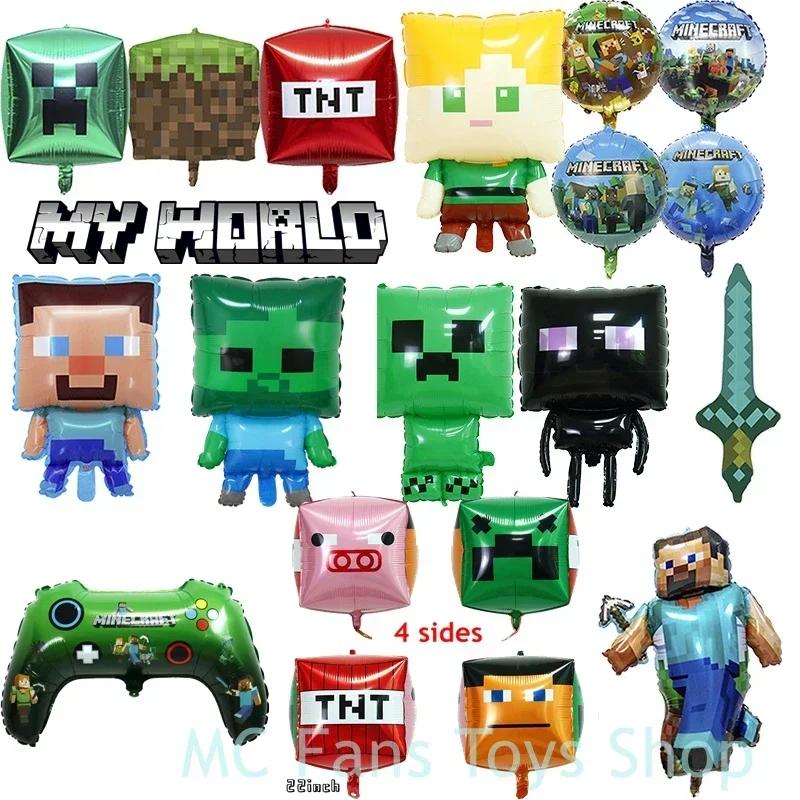 Minecrafte Pixel Ballon Anime thème de jeu ballons multiples pour fête d'anniversaire MC décoration 