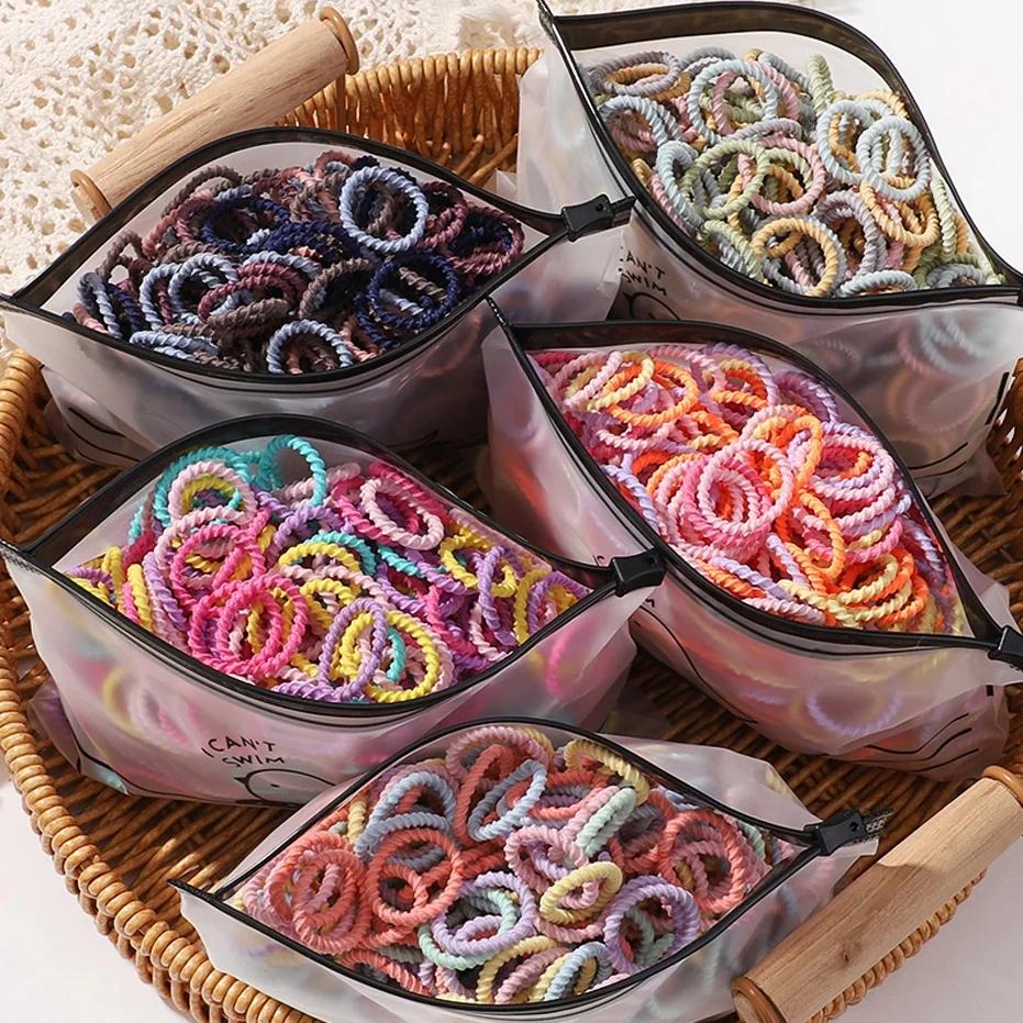 100 pièces/sac bandes de cheveux élastiques filles bébé accessoires de cheveux durables enfant annea