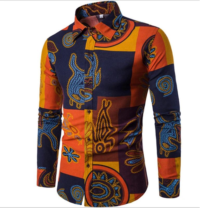 Chemises Baroques 3D pour Hommes, Manches sulf, Chemise Sociale de Luxe, Revers Respiré, Économie en