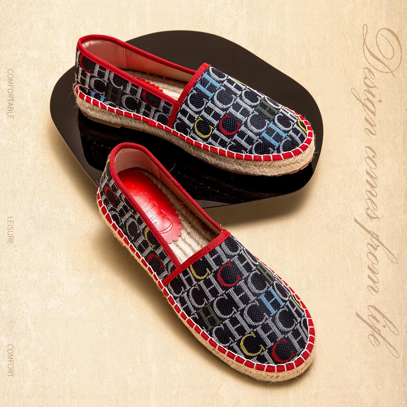 CHCH chaussures de plage pour femmes printemps nouveau tissu à la main chaussures plates à fond de c