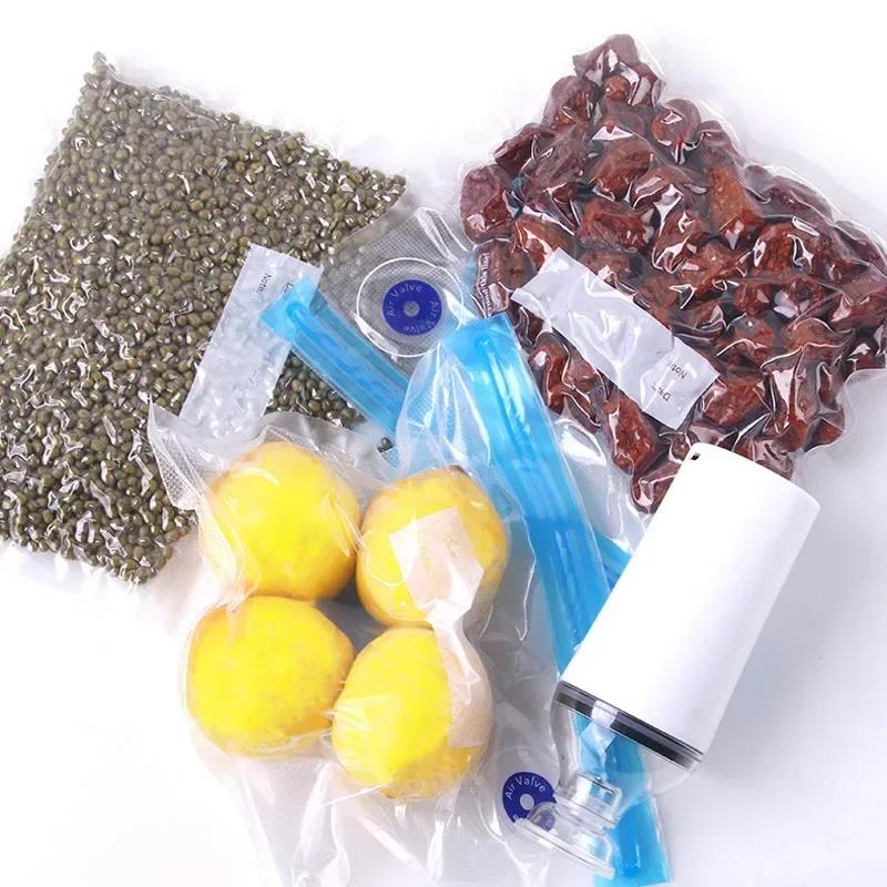 Ensemble de sacs à fermeture éclair réutilisables pour le stockage des aliments sous vide, pompe éle