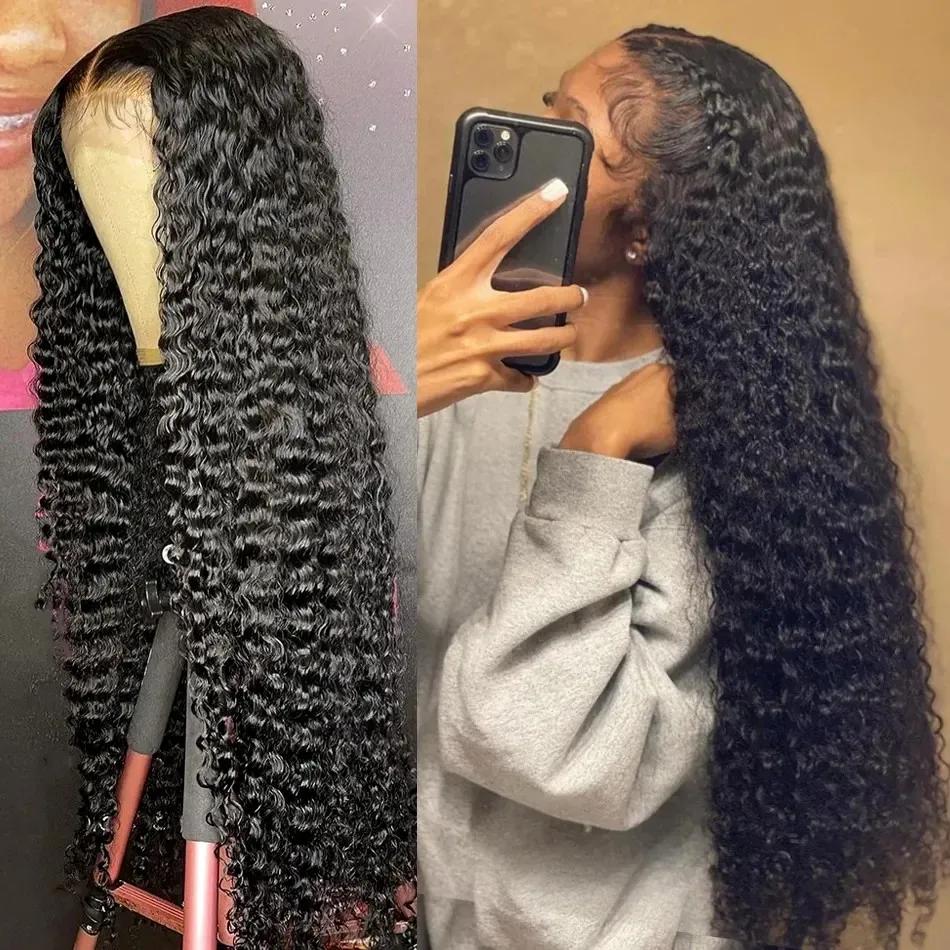 Perruque Lace Front Wig Deep Wave Naturelle Bouclée, Cheveux Humains, 13x6, 13, 28, 30, 32, 34, 36 P