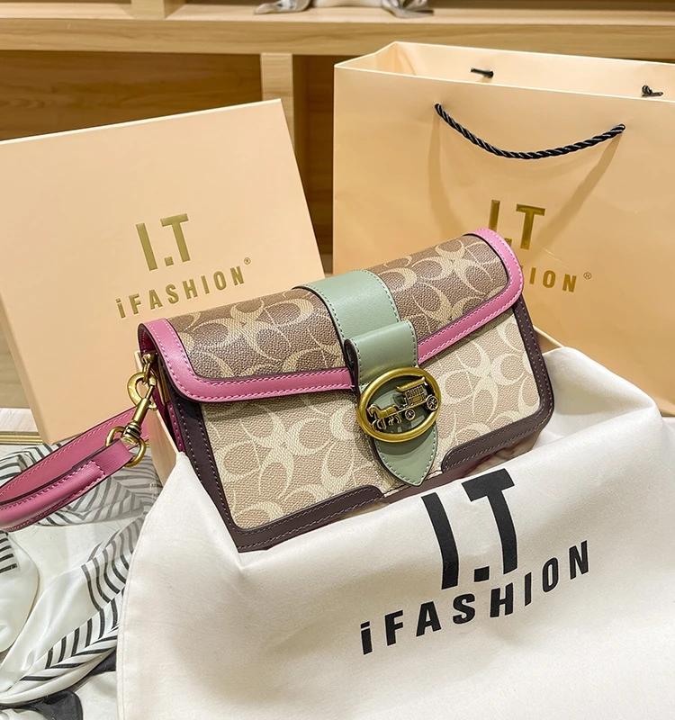 Sac à main pour femmes, nouvelle collection automne/hiver 2021, sac sous les bras de couleur contras