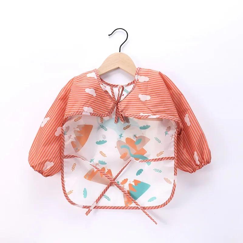 Bavoir imperméable à manches longues pour bébés, écharpe pour tout-petits, Smock d'art, Tablier d'al
