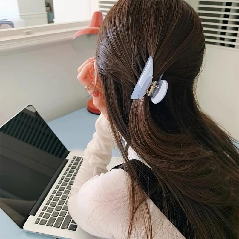 Pince à cheveux élégante en acétate, taille moyenne, douce, pince requin, accessoires pour cheveux p
