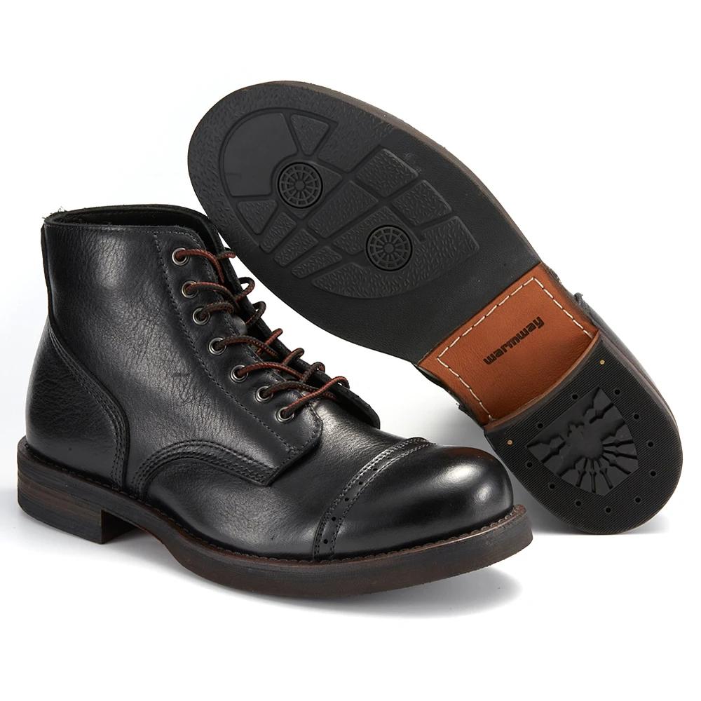 Bottes de Combat en cuir véritable pour hommes, chaussures de luxe, élégantes, faites à la main, poi