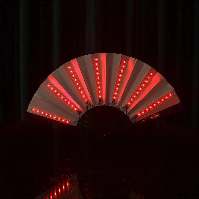 Éventail Led pliant scintillant, lumière de danse, spectacle nocturne, Halloween, noël, Rave, access