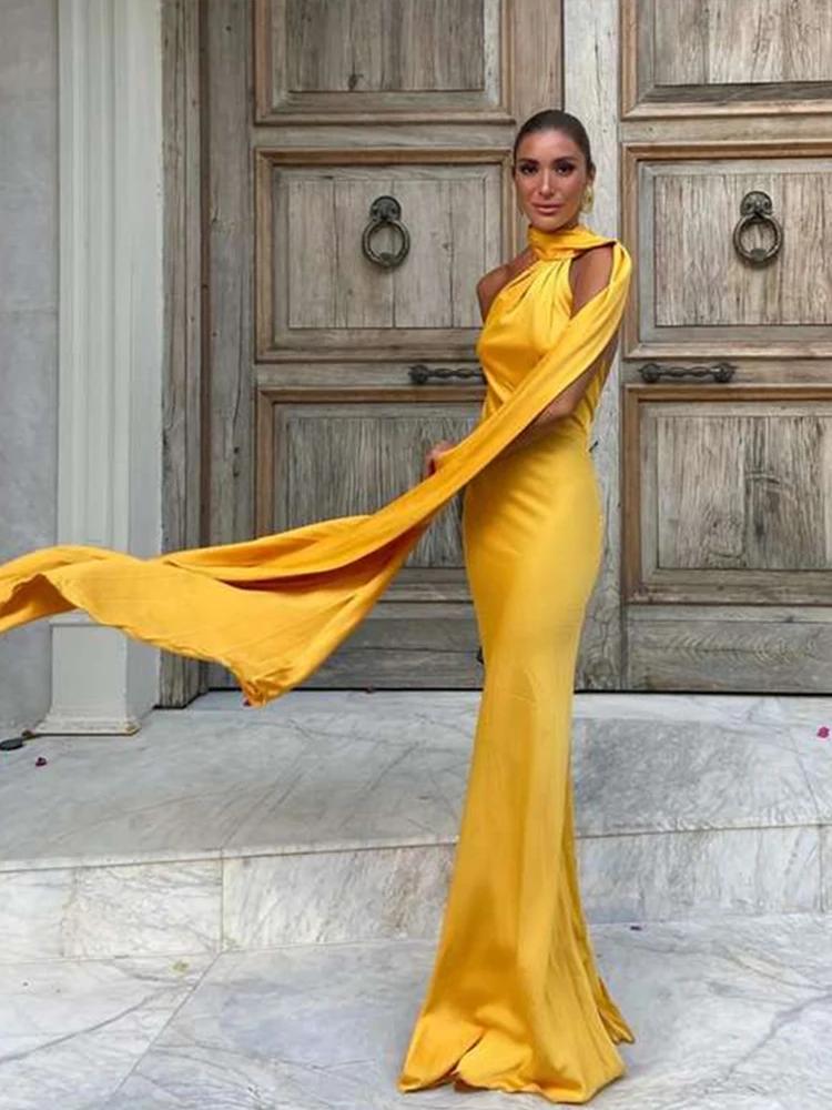 Robe longue dos nu avec ruban de satin pour femme, robes sexy pour femme, robe de soirée élégante po