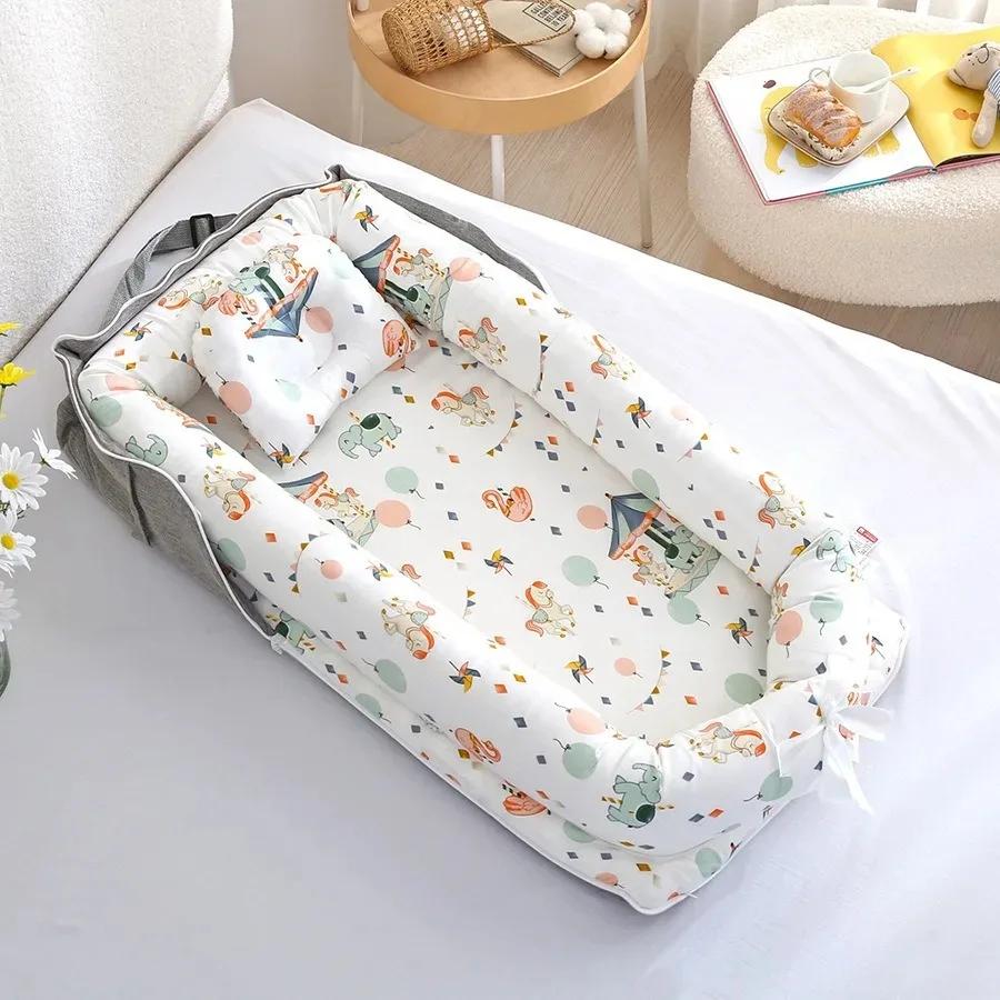 Nouveau Nid de Bébé, Lit Parc, Berceau en Coton pour Nourrissons, Matelas pour Berceau de Bébé, Nid 