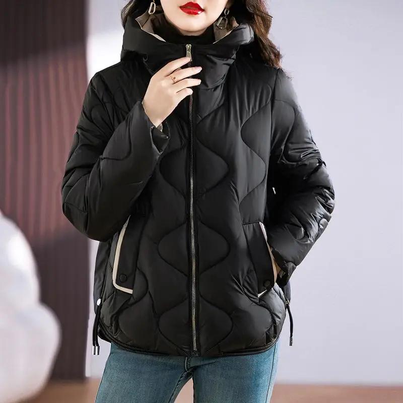 Parkas à capuche pour femmes, Streetwear chaud, Vêtements d'extérieur décontractés pour femmes, Mode