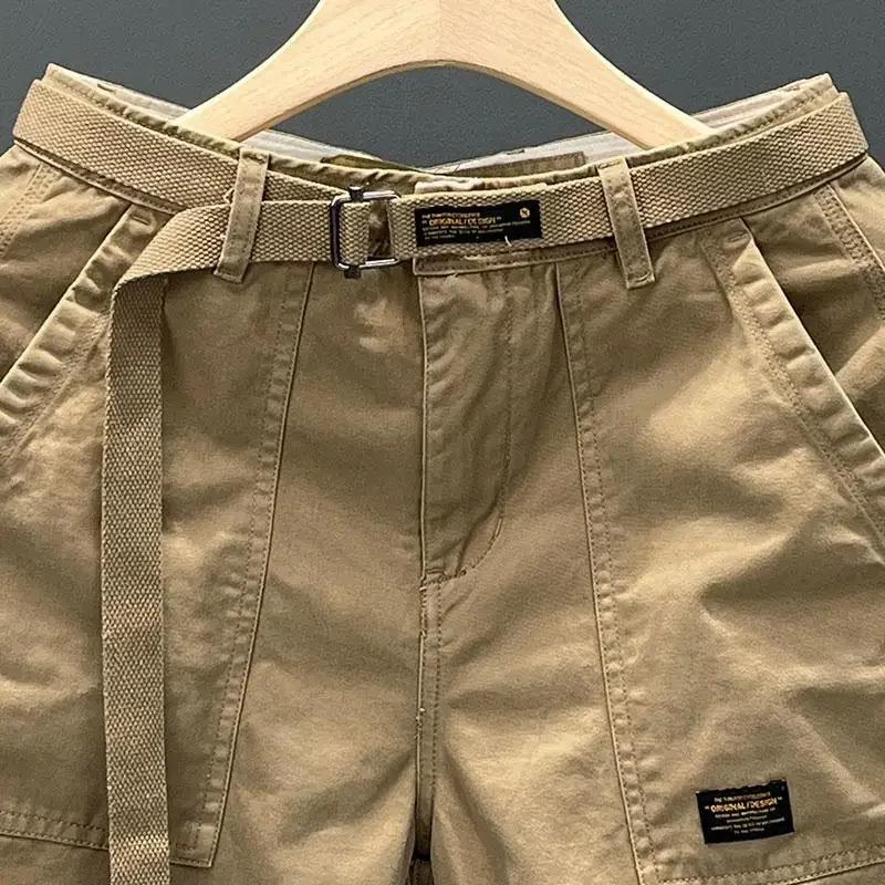 Pantalon de travail en coton coupe large pour homme, style rétro décontracté, résistant à l'usure, a