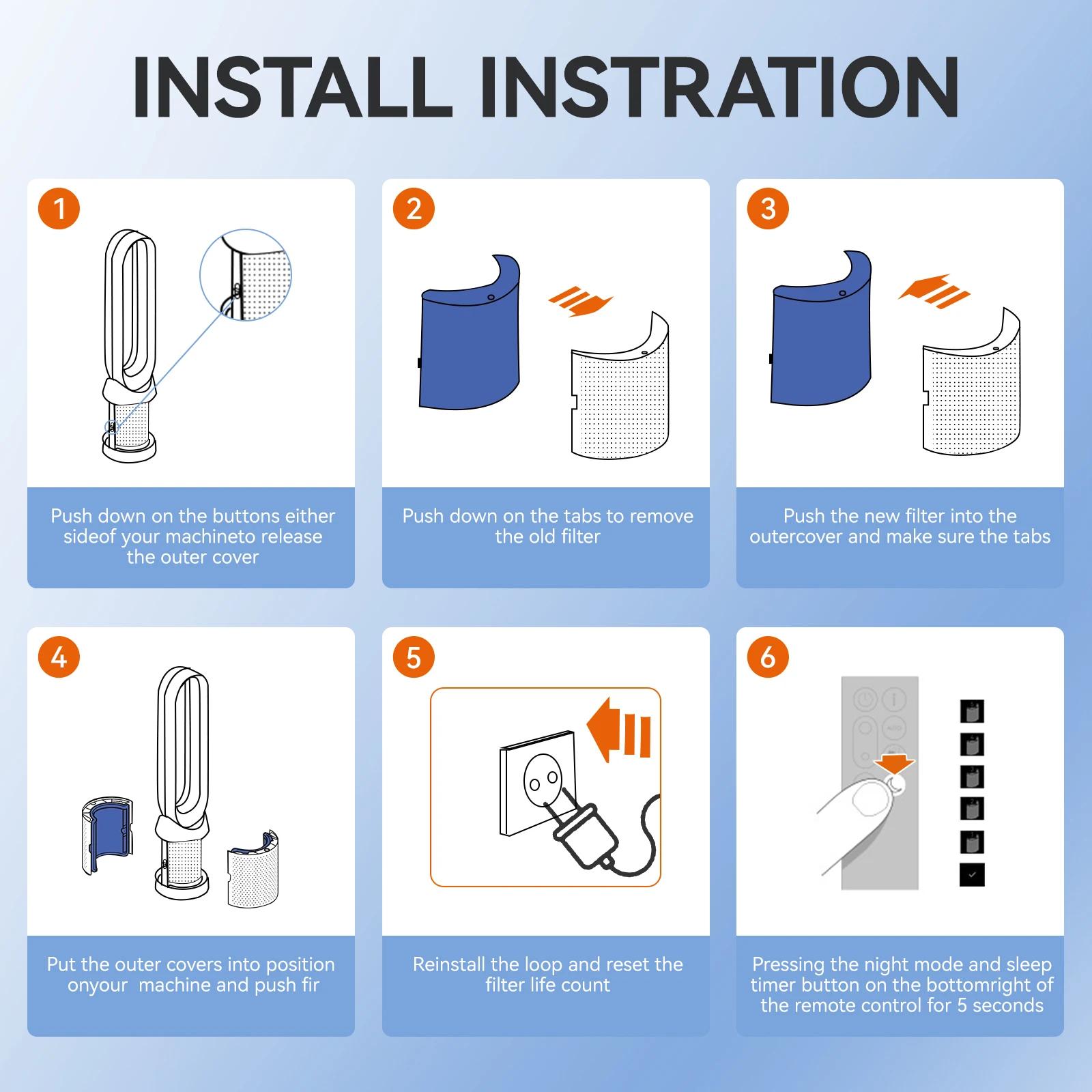 Filtre HEPA au charbon de remplacement pour purificateur Dyson TP04 HP04 DP04 TP05 HP05 Pure Cool, s