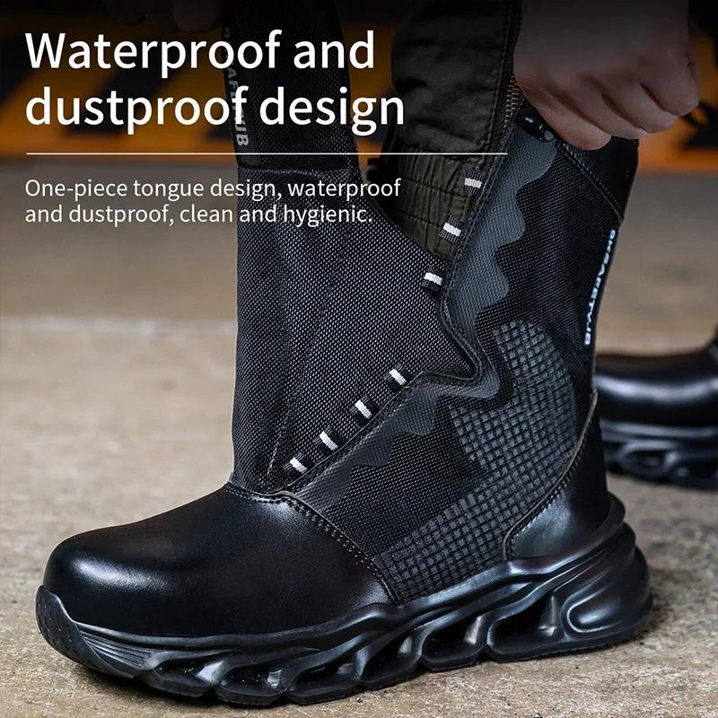 Bottes de sécurité pour hommes, chaussures de sécurité avec embout en acier, bottes militaires de tr