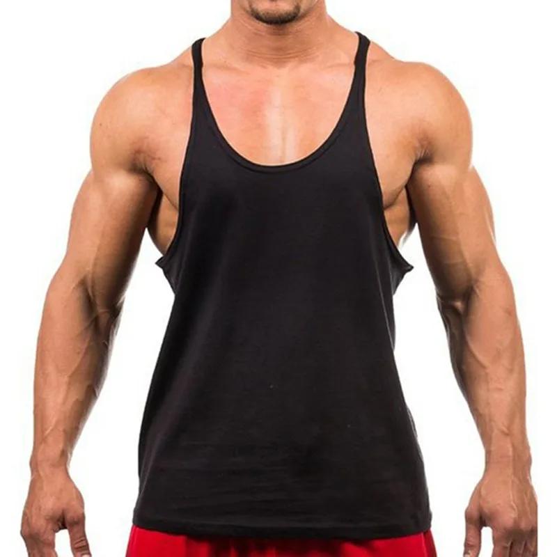 Chemise d'entraînement de musculation pour hommes, chemise en coton, haut de jogging, chemise de fit