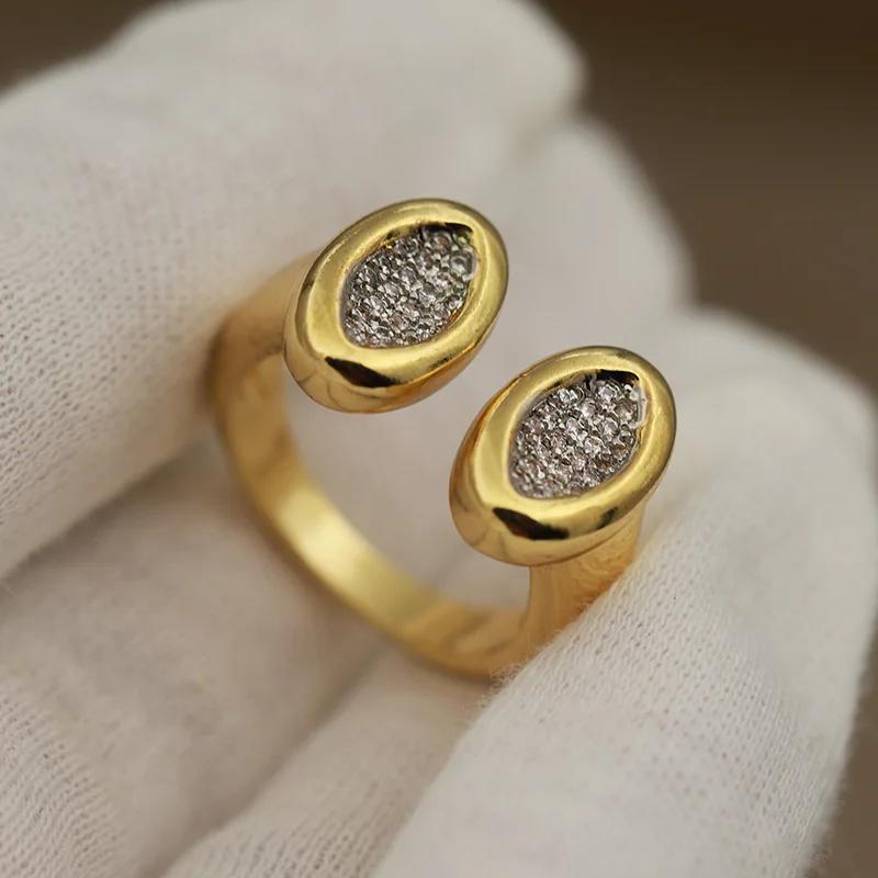 Nouveaux accessoires de vue zircone perles métalliques anneaux ouverts pour les femmes de luxe crist