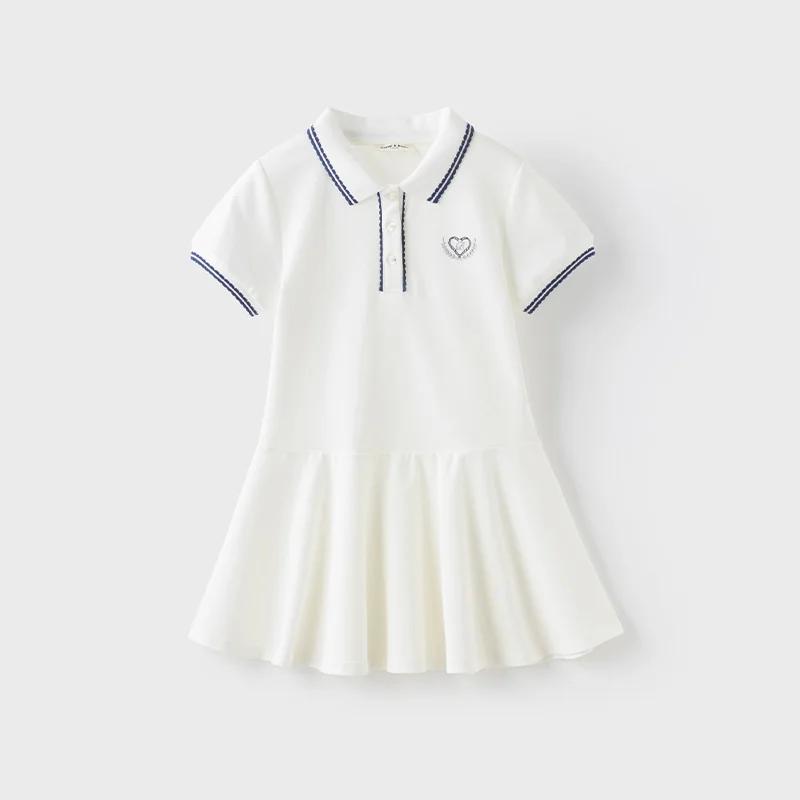 Dave Bella filles robes été printemps à manches courtes enfants décontracté sport jupe collège Style