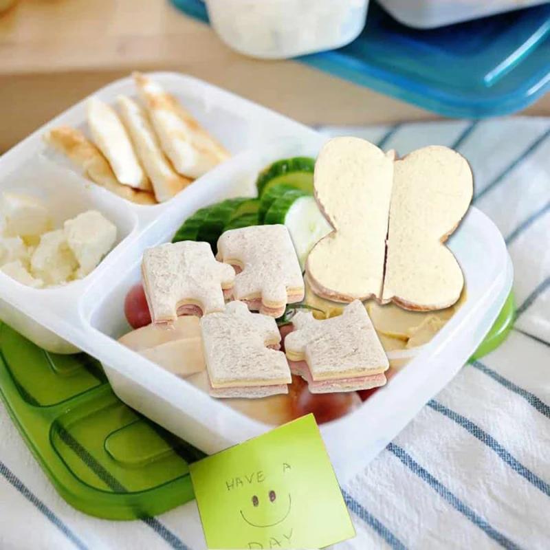 Ensemble de coupe-sandwich pour enfants, moule à pain, biscuits alimentaires, formes de fruits et lé