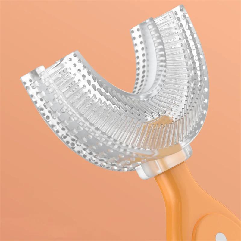 Brosse à dents en forme de U pour bébé, anneau de dentition en silicone souple pour la santé des enf