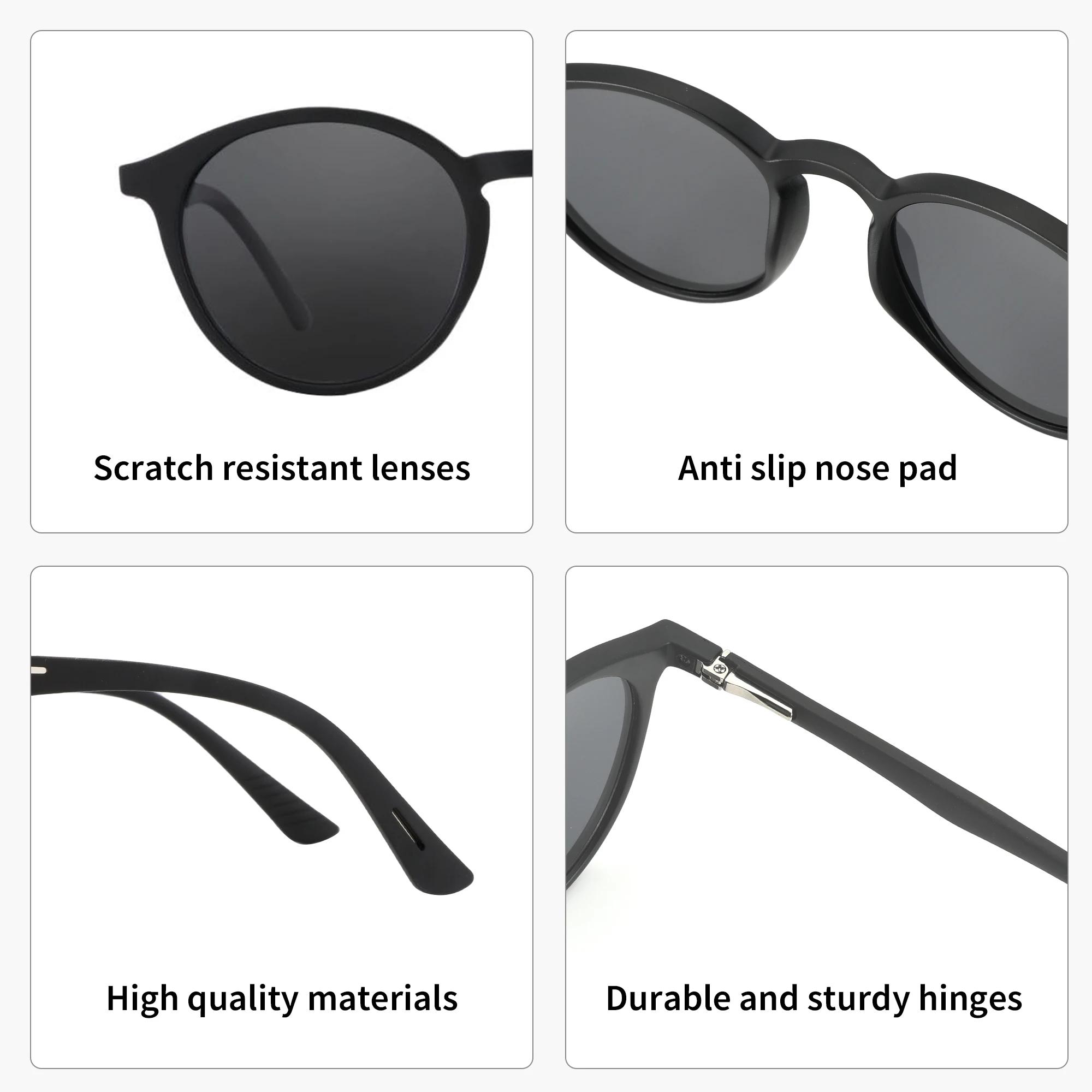 ZENOTTIC-Lunettes de soleil polarisées rétro pour hommes et femmes, monture ronde vintage, jambes en